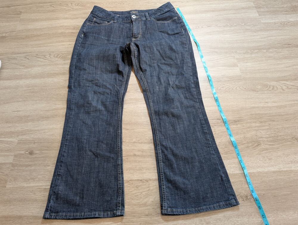 Riders by Lee Womens 12P Dark Blue Mid Rise Bootcut Stretch Denim Jeans Petite